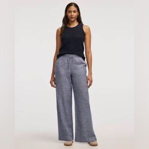 Reitman's Blue Linen Wide Leg Pants Size XXL Petite